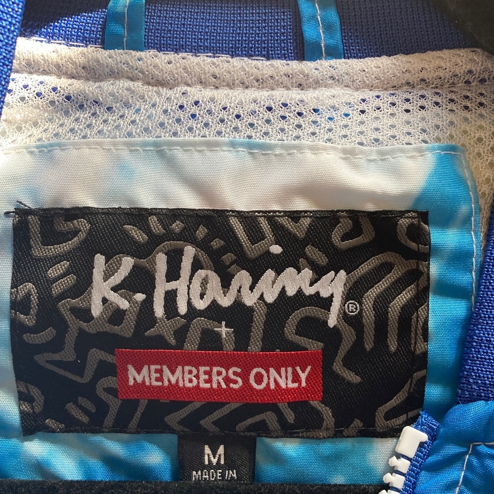 K. Haring x Members Only Tokyo Pop Blue Bomber Jacket - Picture 9 of 10